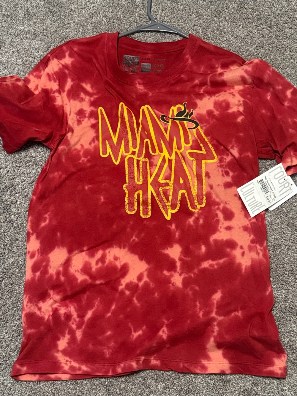 Kids Red Tie-Dye Miami Heat Graphic Tee